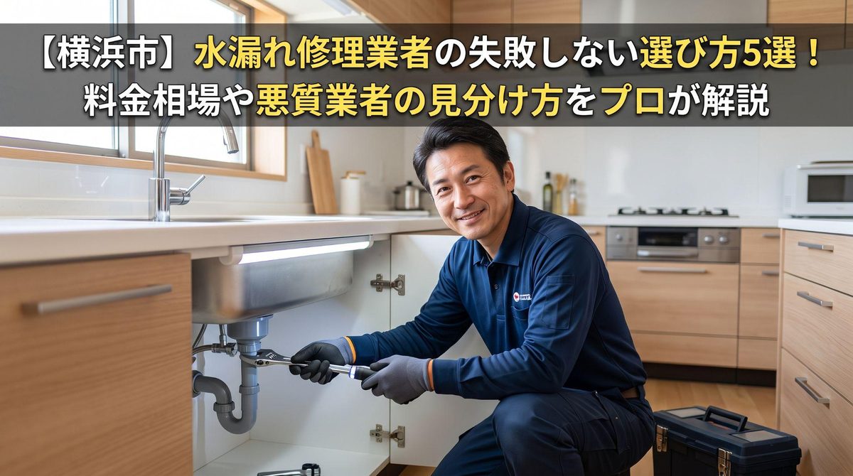 【横浜市】水漏れ修理業者の失敗しない選び方5選！料金相場や悪質業者の見分け方をプロが解説